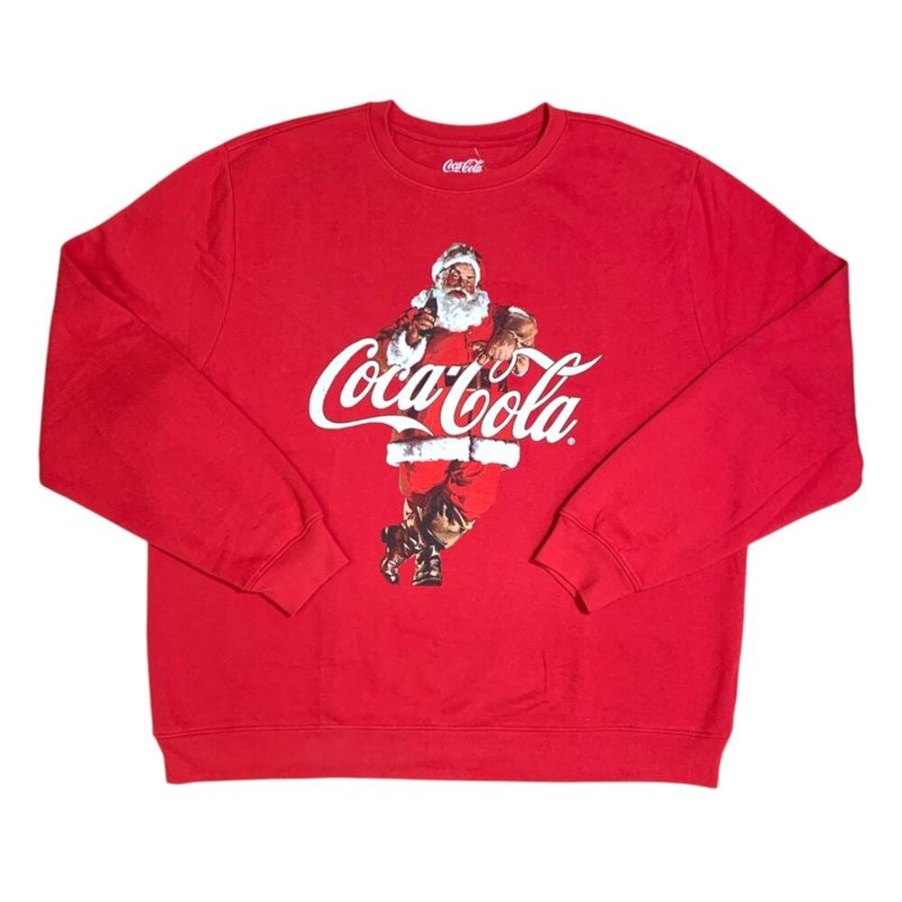 Refreshed St. Nick - Licensed Mens Holiday Crew Fleece, Cotton/Poly Blend Crewne